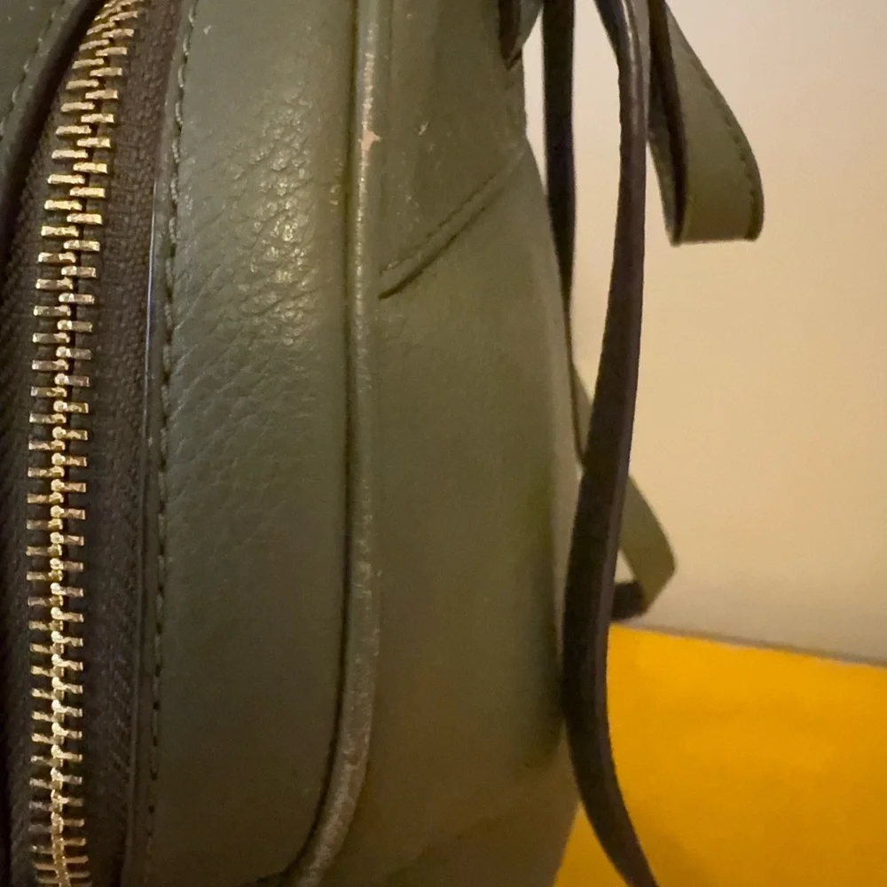 Michael Kors Olive Green Leather Backpack - Picture 16 of 16